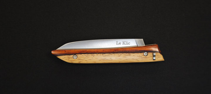 Le Klic par JP Hontanx - Couteau pliant – Manche Cocobolo & Aubier – Acier 12C27N