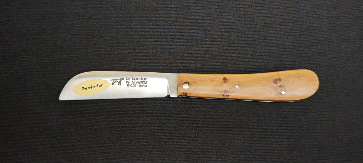 Couteau pliant Le London Le Fidèle avec manche en bois de genévrier