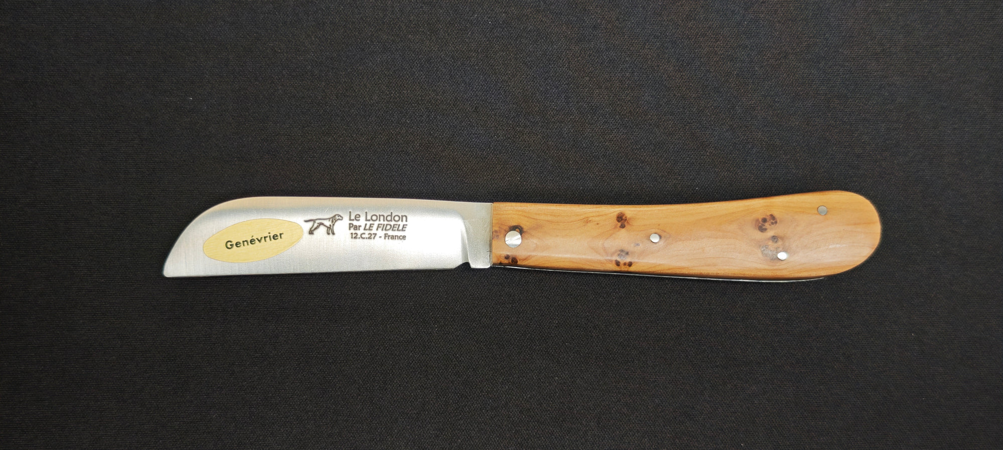 Couteau pliant Le London Le Fidèle avec manche en bois de genévrier
