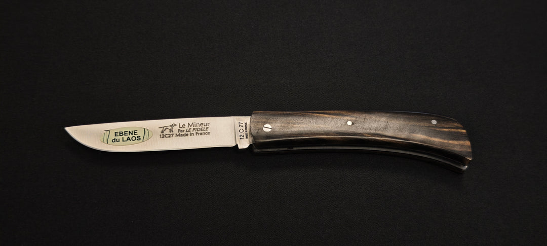 Le Mineur par Le Fidèle – Couteau Pliant en Ébène du Laos Réf. MINEBL