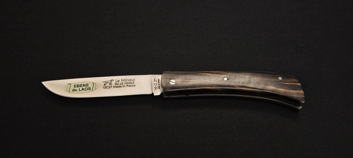 Le Mineur par Le Fidèle – Couteau Pliant en Ébène du Laos Réf. MINEBL