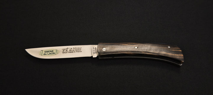 Le Mineur par Le Fidèle – Couteau Pliant en Ébène du Laos Réf. MINEBL