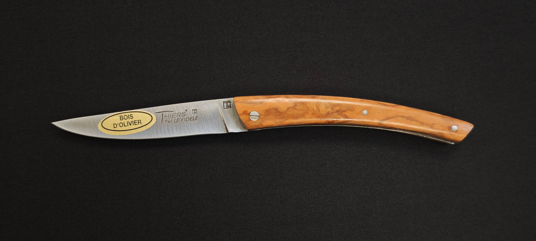Couteau Pliant Le Thiers Par le Fidèle – Manche Bois d’Olivier | Réf. T10PLOL
