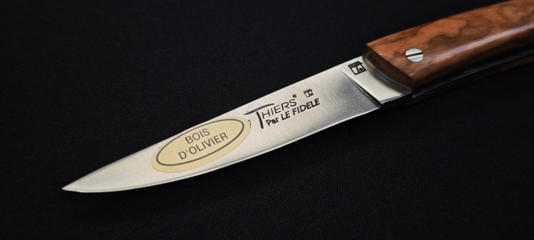 Couteau Pliant Le Thiers Par le Fidèle – Manche Bois d’Olivier | Réf. T10PLOL