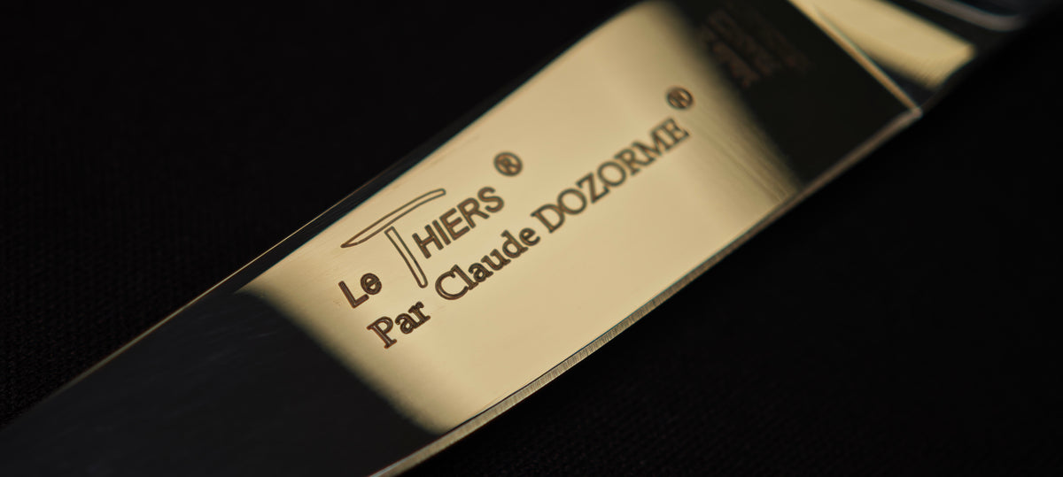 Couteau pliant Le Thiers manche loupe de peuplier vert