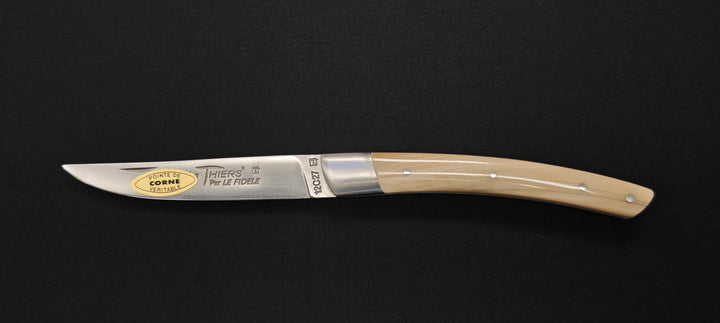 Couteau pliant Le Thiers par le Fidèle - Manche en pointe de corne véritable