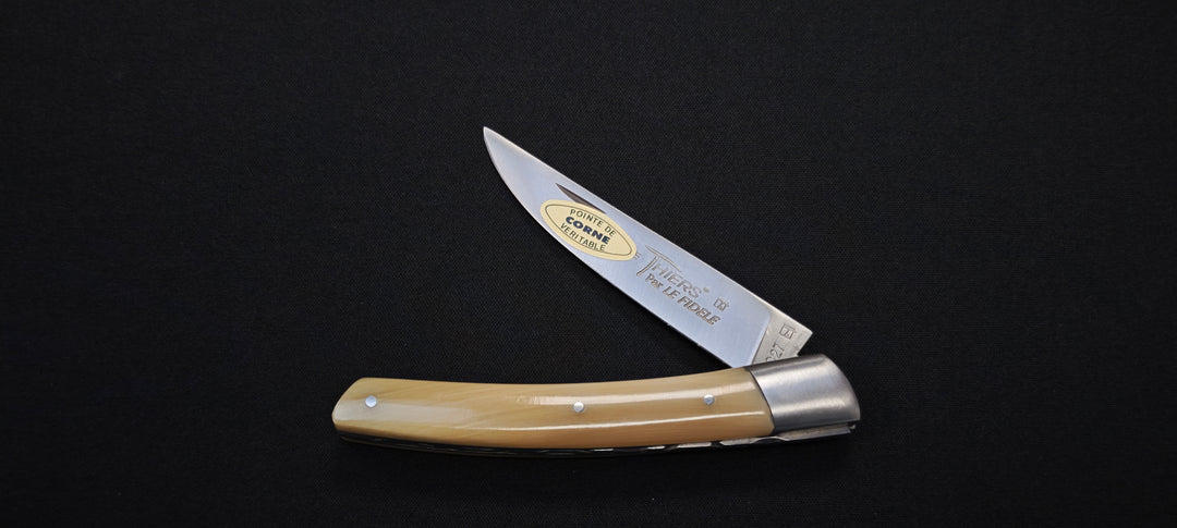 Couteau pliant Le Thiers par le Fidèle - Manche pointe de corne véritable