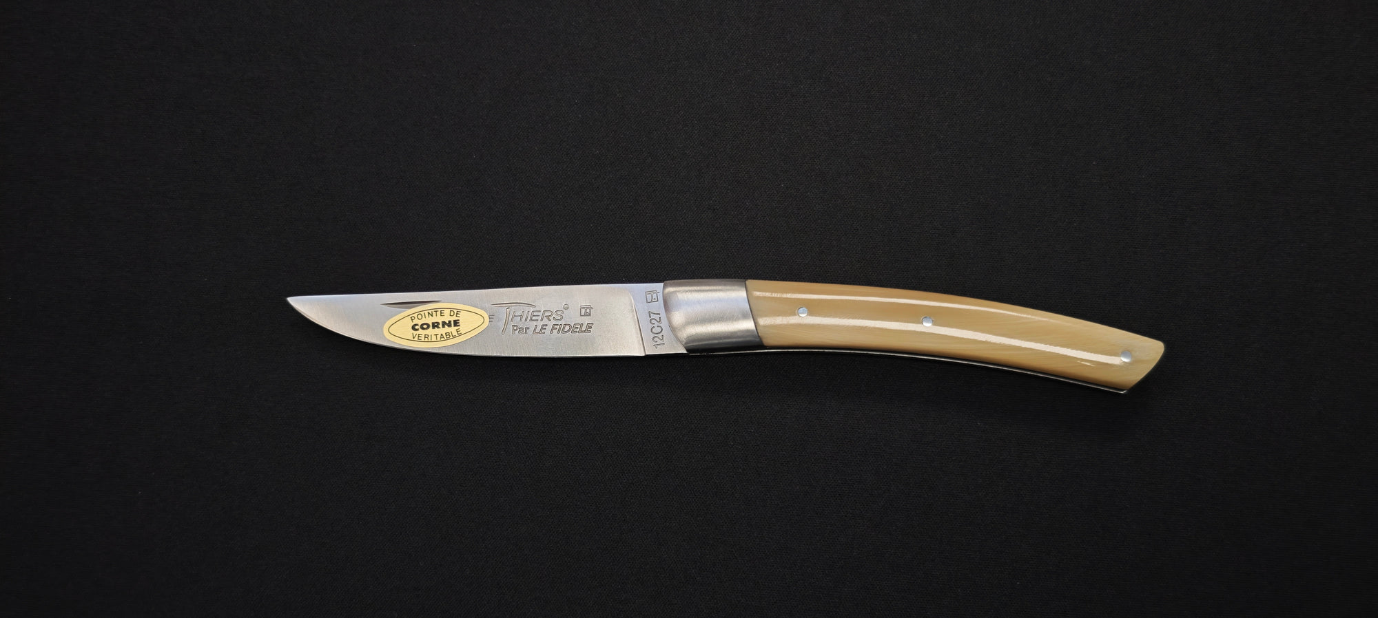 Couteau pliant Le Thiers par le Fidèle - Manche pointe de corne véritable