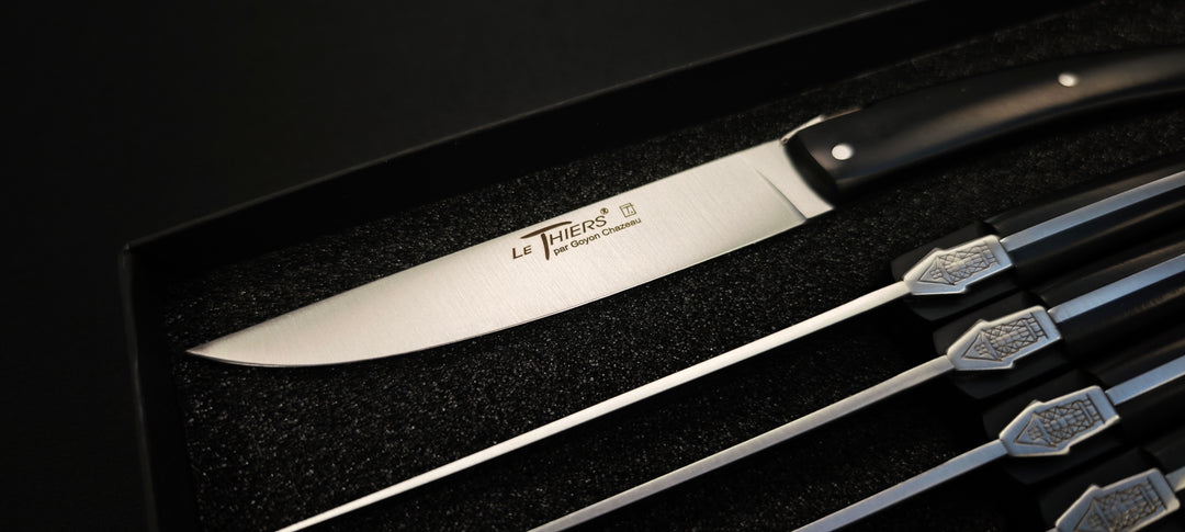 Coffret 6 Couteaux Le Thiers Pirou – Manche Paperstone Noir - Ref 6879