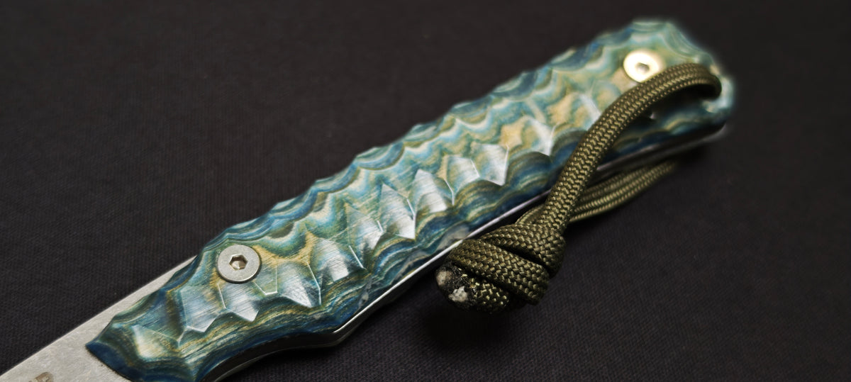 Manche Pakkawood bleu toxifié artisanalement