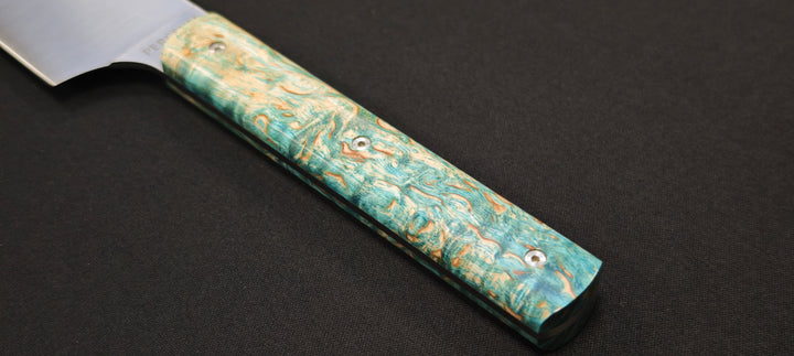 Perceval - Couteau demi chef "éminceur" 15cm - manche loupe de bouleau stabilisé | 947