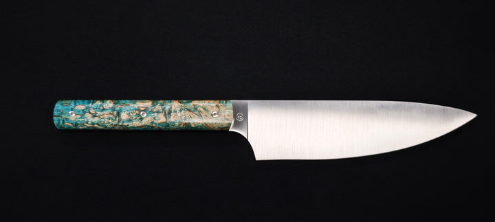 Perceval - Couteau demi chef "éminceur" 15cm - manche loupe de bouleau stabilisé | 947