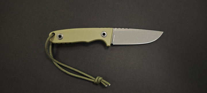 Schnitzel TRI OD : Couteau outdoor/buschcraft – Manche G10 kaki