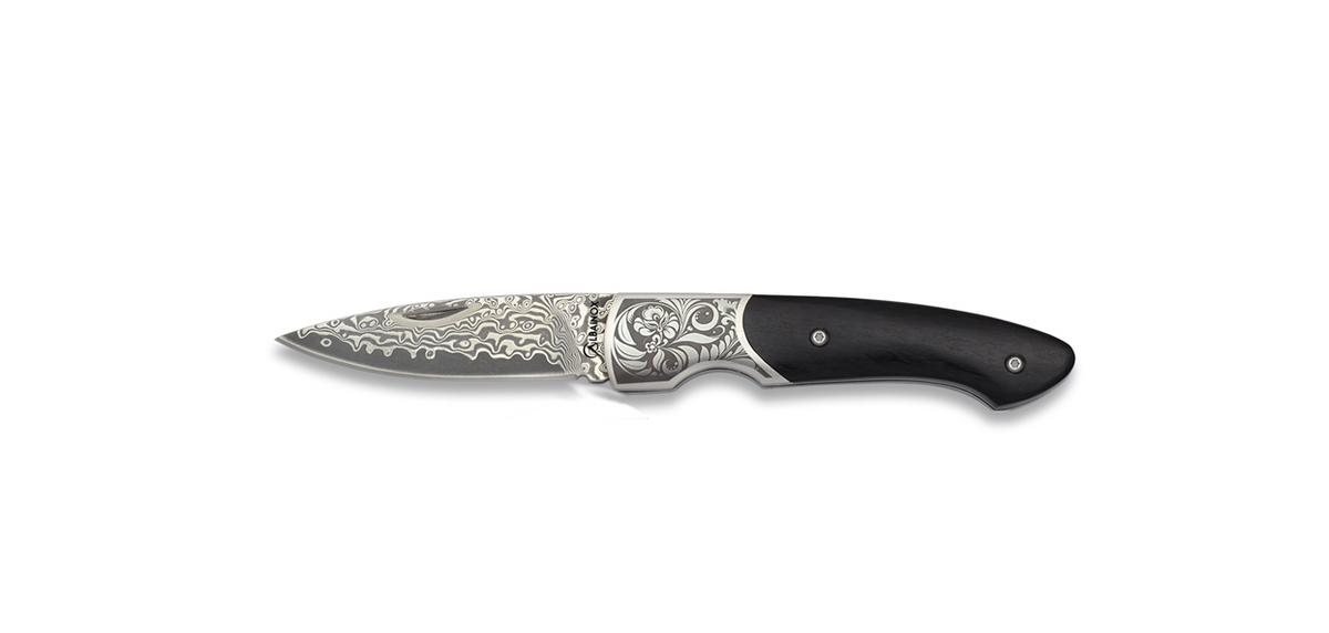 Couteau pliant Martinez Albainox 18424 – lame damassée, manche bois