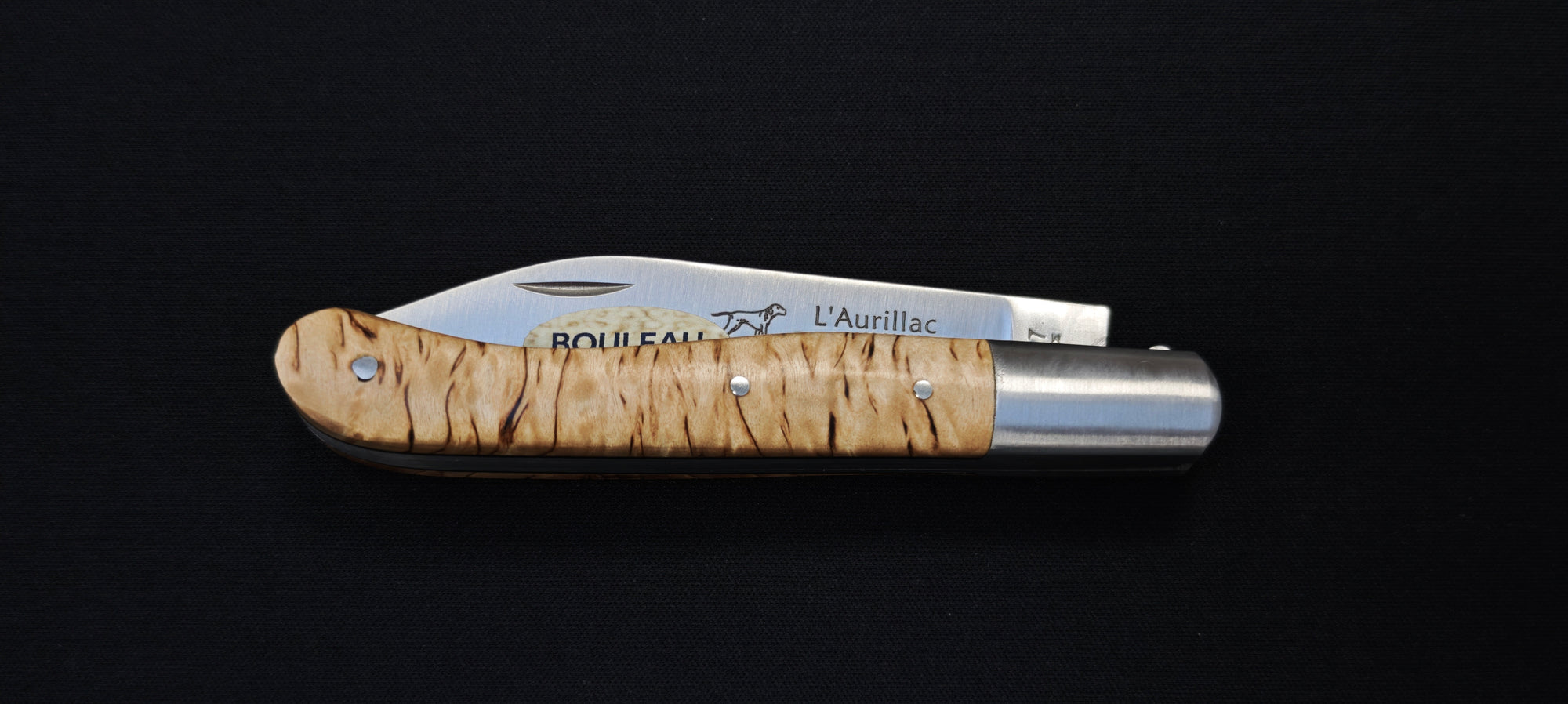 L'Aurillac par le Fidèle - Couteau pliant de poche manche en bois de bouleau - Ref : AUBL