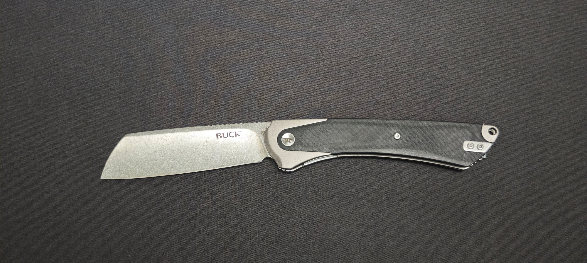 Buck HiLine XL référence 0263GYS1-B avec manche en aluminium et micarta.