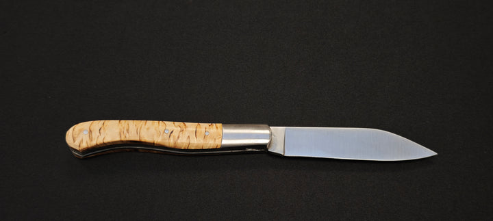 L'Aurillac par le Fidèle - Couteau pliant de poche manche en bois de bouleau - Ref : AUBL