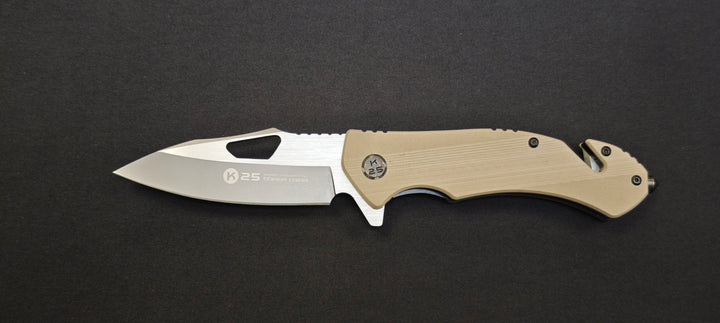 Couteau pliant K25 G10 coyote lame 8,7 cm – Réf. 25001