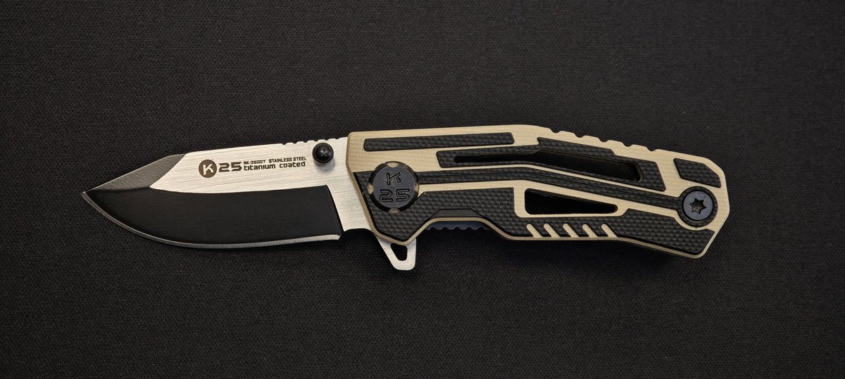 K25 Couteau pliant G10 coyote lame 5 cm