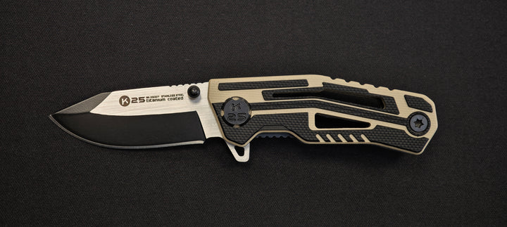 K25 Couteau pliant G10 coyote lame 5 cm