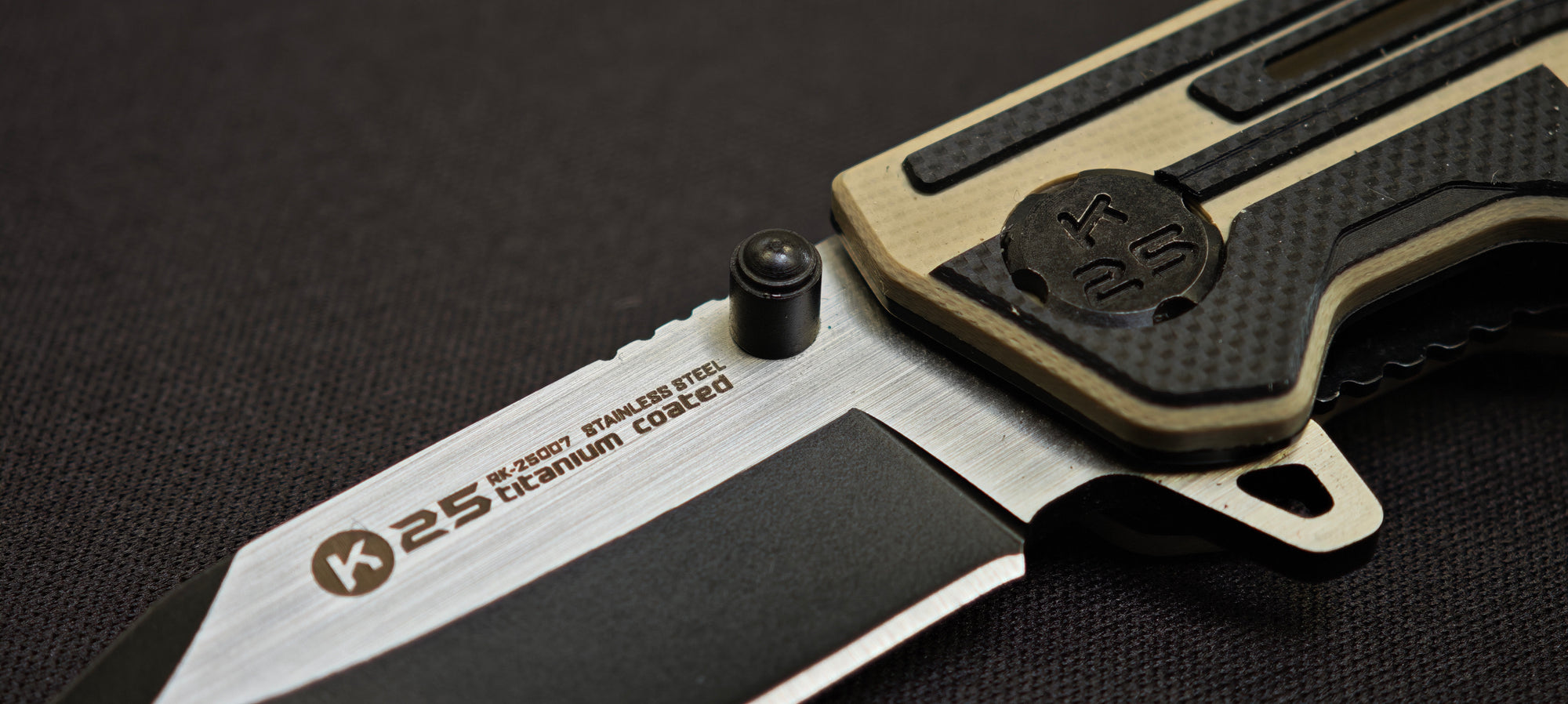 K25 Couteau pliant G10 coyote lame 5 cm