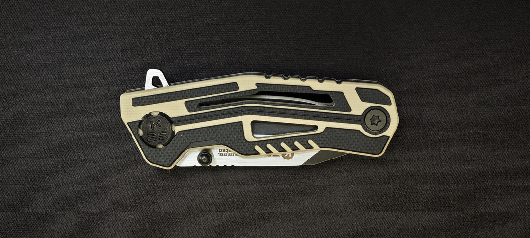 K25 Couteau pliant G10 coyote lame 5 cm