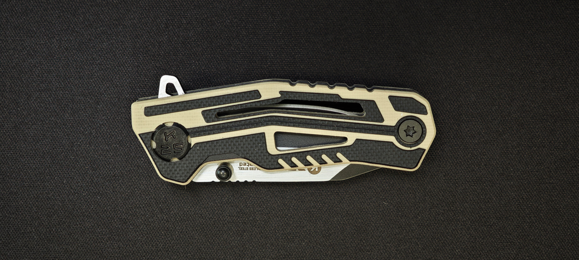 K25 Couteau pliant G10 coyote lame 5 cm