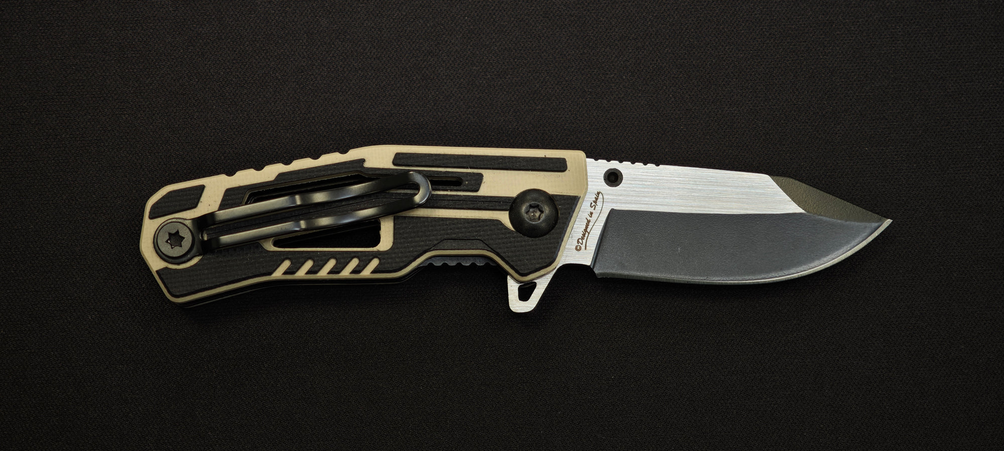 K25 Couteau pliant G10 coyote lame 5 cm