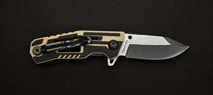 K25 Couteau pliant G10 coyote lame 5 cm