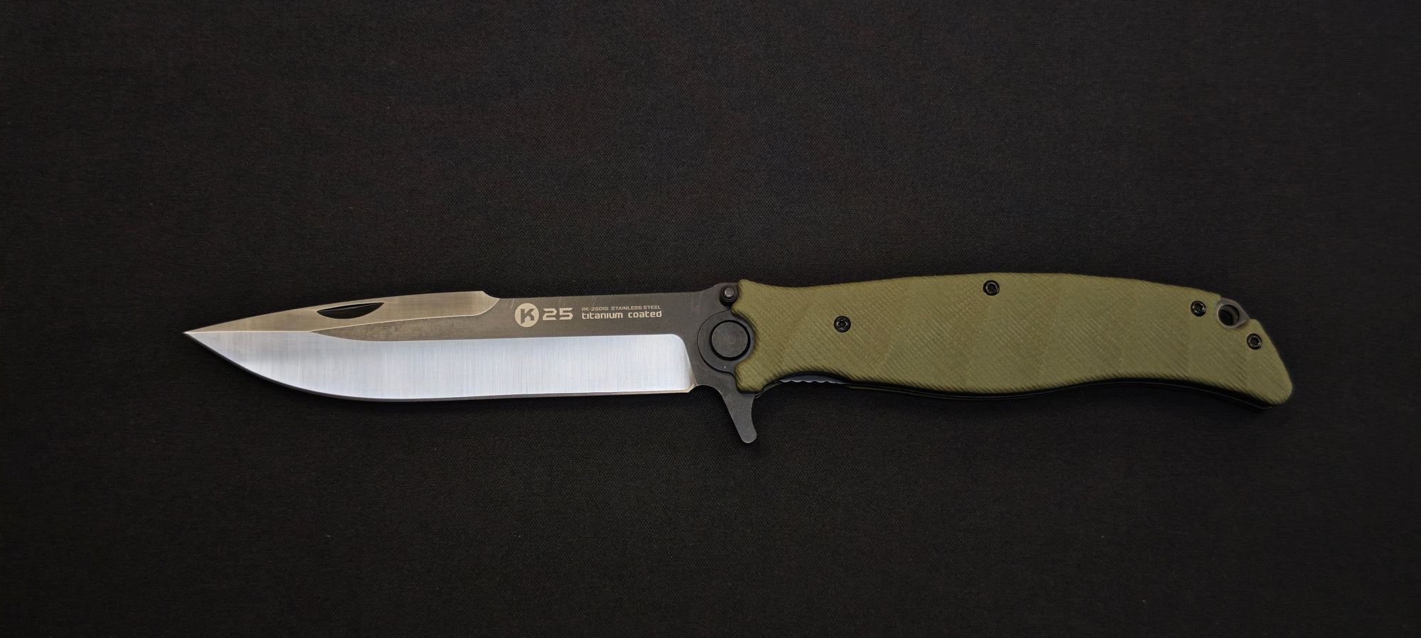 K25 25015 Couteau pliant G10 vert lame 13 cm