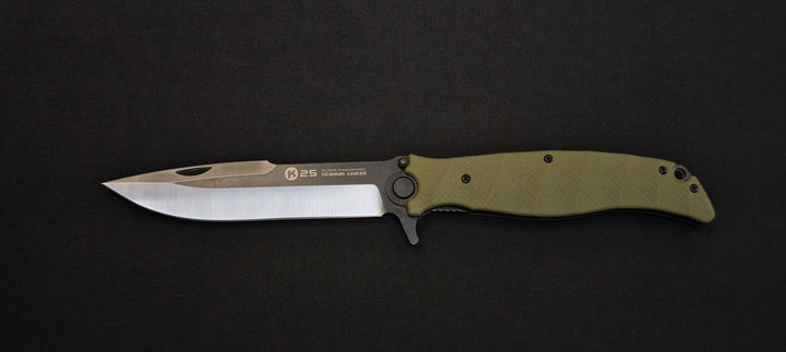 K25 25015 Couteau pliant G10 vert lame 13 cm