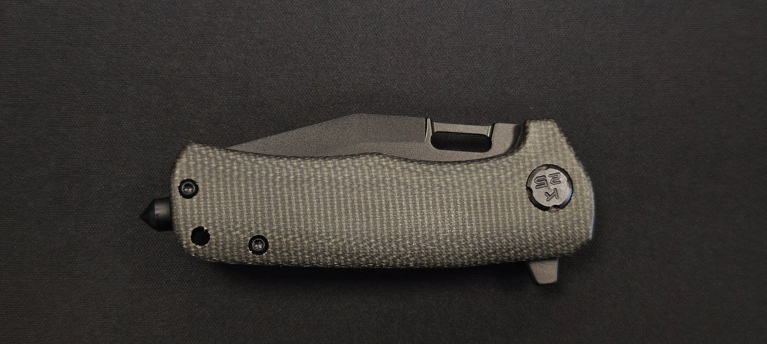K25 25237 Couteau pliant micarta noir lame 6,5 cm - Brise vitre