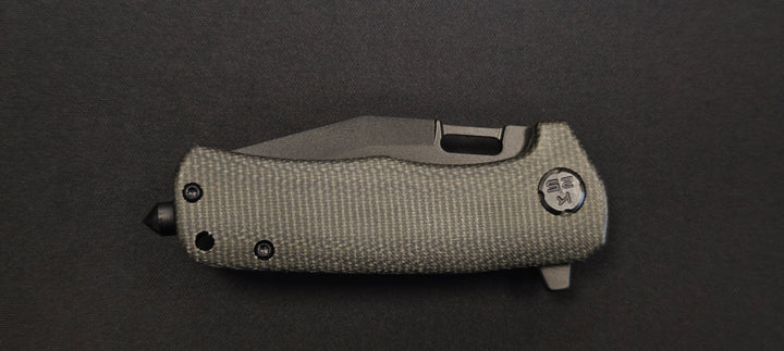 K25 25237 Couteau pliant micarta noir lame 6,5 cm - Brise vitre