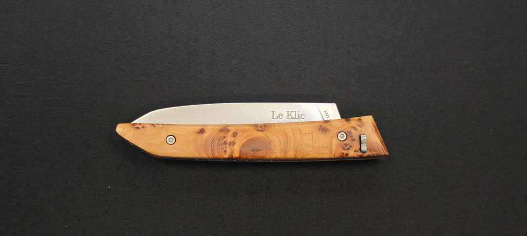 Le Klic JP Hontanx – Couteau pliant - Manche genévrier – Lame inox 12C27N