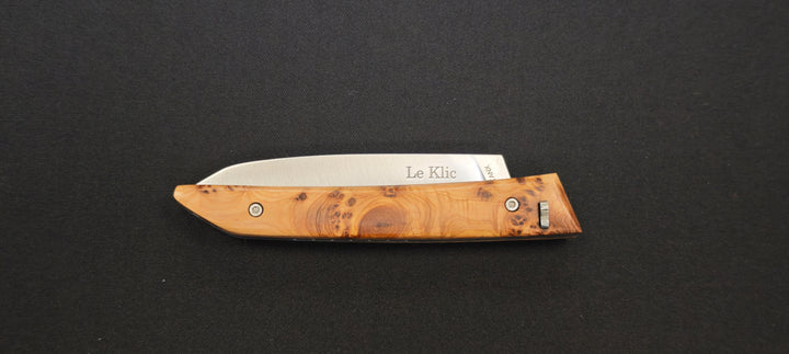 Le Klic JP Hontanx – Couteau pliant - Manche genévrier – Lame inox 12C27N