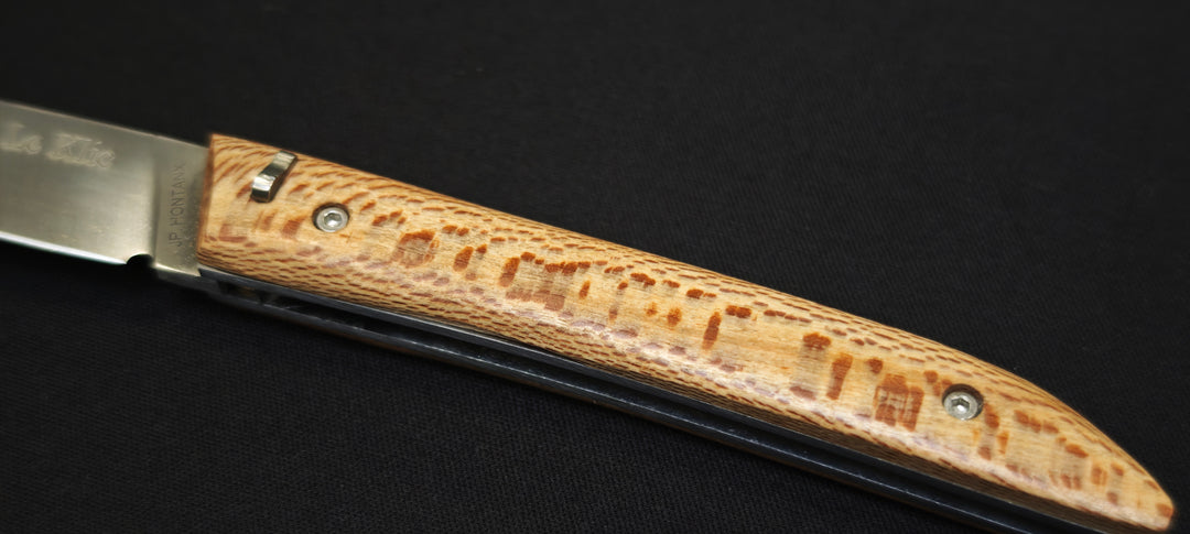 Le Klic JP Hontanx – Couteau pliant - Manche Platane – Lame inox 12C27N