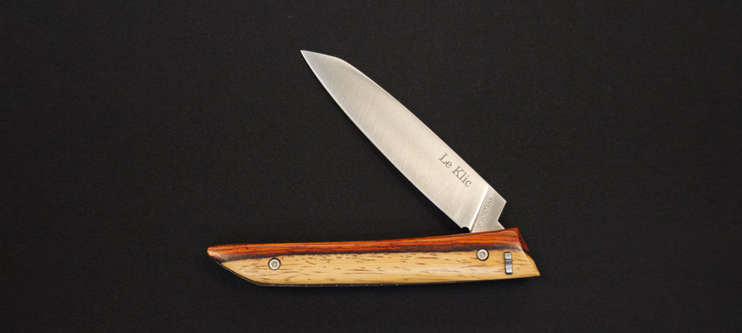 Le Klic par JP Hontanx - Couteau pliant – Manche Cocobolo & Aubier – Acier 12C27N