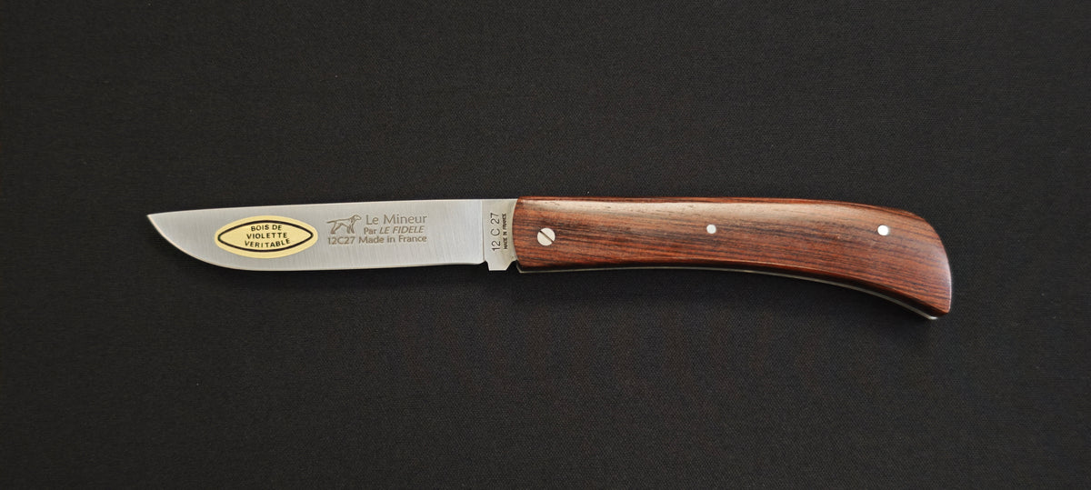 Couteau Pliant "Le Mineur" par Le Fidèle – Bois de Violette Véritable (MINBV)