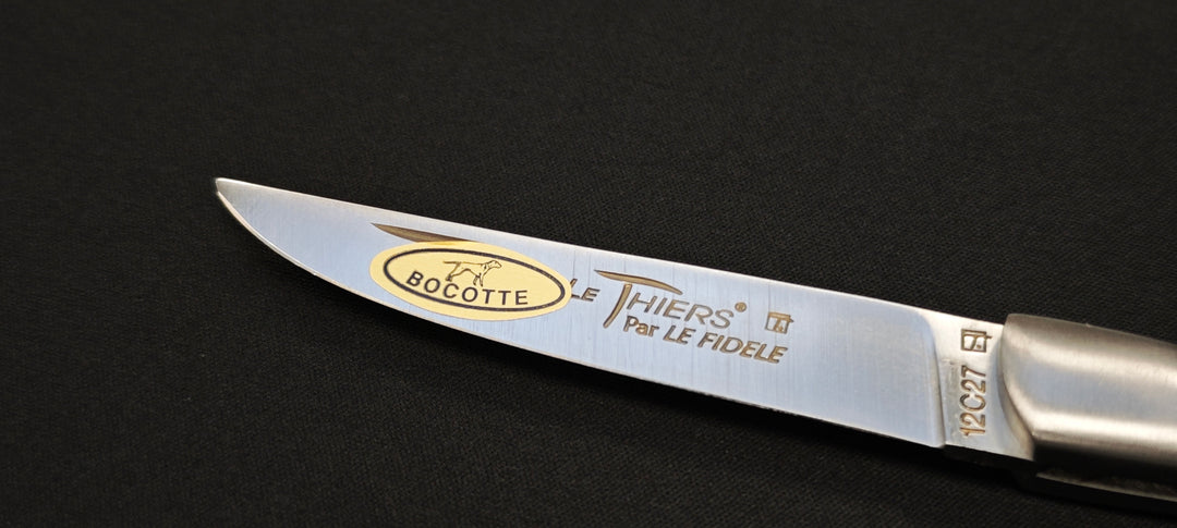 Couteau pliant Le Thiers par le Fidèle - Manche en bocotte - 2 mitres