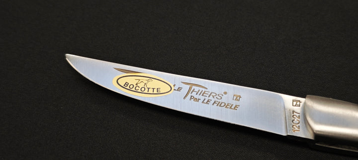 Couteau pliant Le Thiers par le Fidèle - Manche en bocotte - 2 mitres