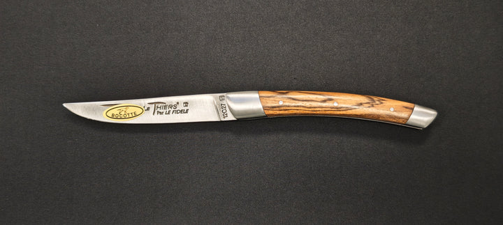 Couteau pliant Le Thiers par le Fidèle - Manche en bocotte - 2 mitres