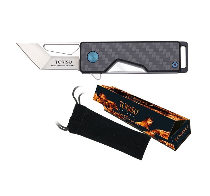 TOKISU 18874 Couteau pliant G10 - manche fibre de carbone (mini couteau)