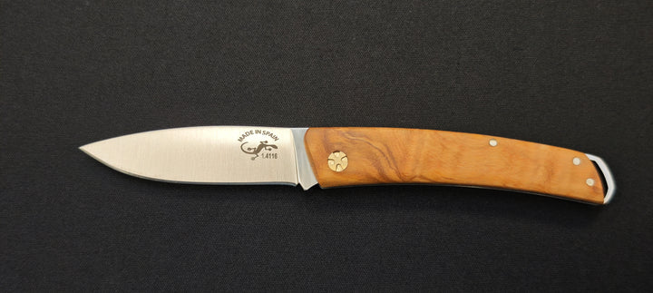Couteau pliant Salamandra 9 cm – Manche olivier & lame inox