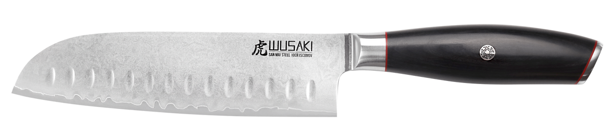 Wusaki San Mai 10Cr15 – couteau Santoku 17 cm