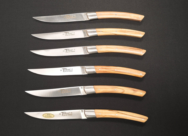 Couteaux à steak Le Thiers par Le Fidèle – Manche Olivier - 6 pièces