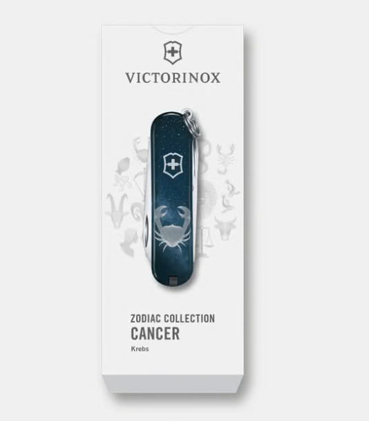 Victorinox Classic SD Zodiac Signs décoré du signe astrologique du Cancer.