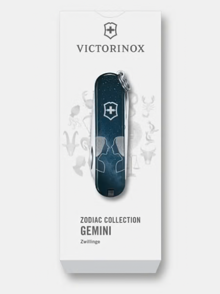 Victorinox Classic SD Zodiac Signs décoré du signe astrologique des Gémeaux.