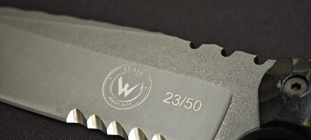 Manche en micarta noir toxifié Wildsteer SKELET.