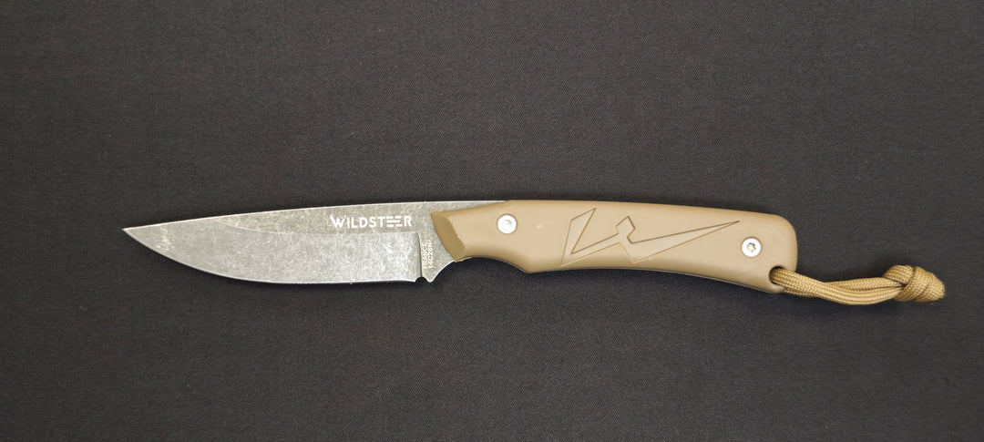 Wildsteer TROLL Coyote avec lame Stonewash Sandvik 14C28N.