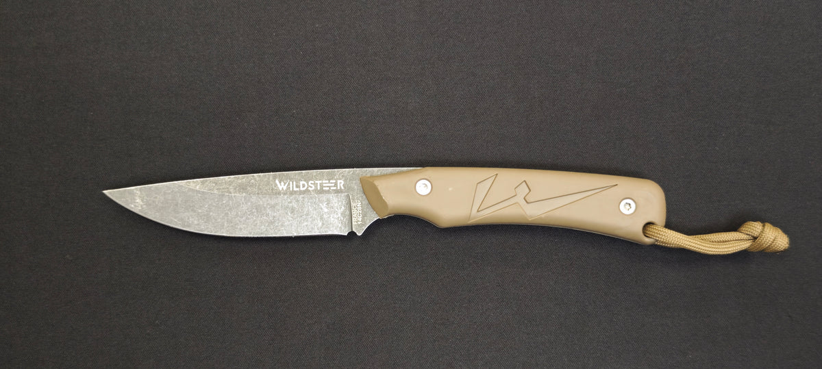 Wildsteer TROLL Coyote avec lame Stonewash Sandvik 14C28N.